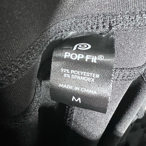 Popfit Crop Leggings Black Mesh Size Medium - Picture 2 of 16